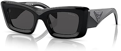 Prada PR 27ZS - 16K08Z Sunglasses BLACK w/DARK GREY 54mm at Amazon